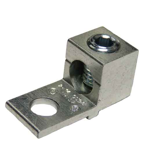 S2-TP-HEX 2 AWG Single wire lug, 2-14 AWG wire range with turn prevent rib, hex socket screw